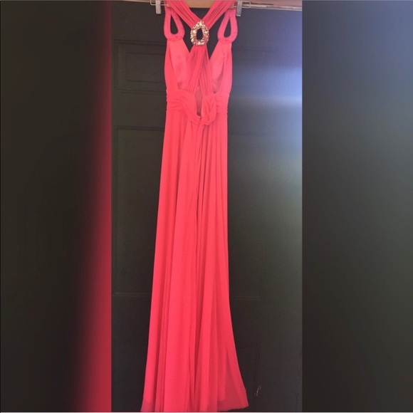 B Darlin |  Hot Pink Cutout Dress - Picture 2 of 4